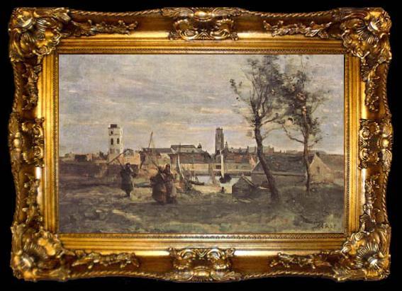 framed  Jean Baptiste Camille  Corot Dunkerque (mk11), ta009-2
